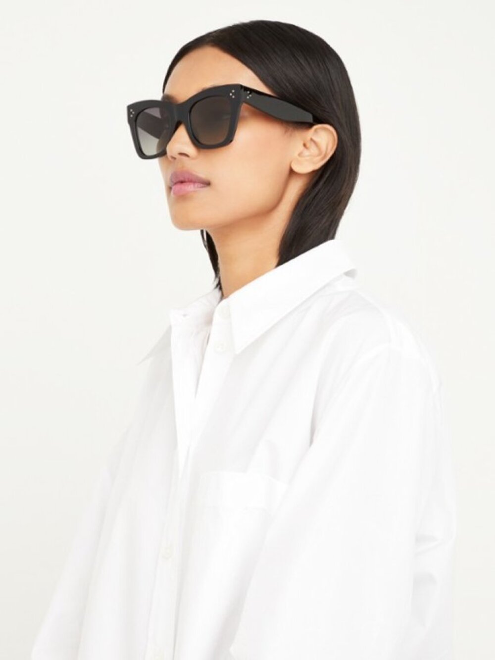 CELINE CL4004IN Black Polarized Cat Eye Sunglasses NIB